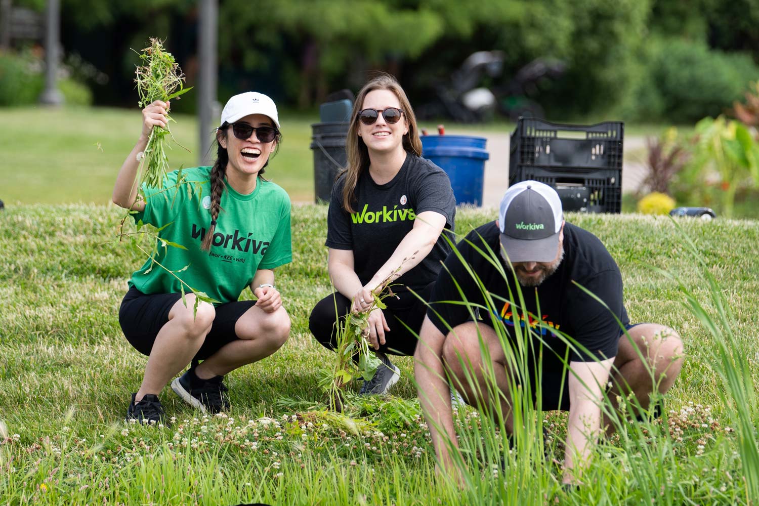 Workiva employees during a team volunteering event